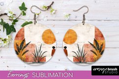 Boho Landscape Round Earring Sublimation, Minimalist Earring Product Image 1