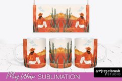 Boho Mug Wrap - Minimalist Landscape Mug Sublimation Design Product Image 1
