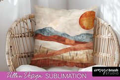 Boho Pillow Cover - Minimalist Landscape Pillow Sublimation Product Image 1