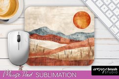 Boho Mouse Pad, Minimalist Landscape Mousepad Sublimation Product Image 1