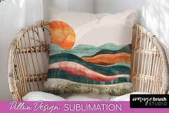 Boho Pillow Cover - Minimalist Landscape Pillow Sublimation Product Image 1