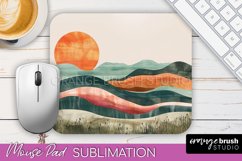 Boho Mouse Pad, Minimalist Landscape Mousepad Sublimation Product Image 1