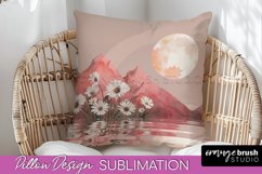 Boho Pillow Cover - Minimalist Landscape Pillow Sublimation Product Image 1