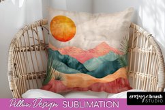 Boho Pillow Cover - Minimalist Landscape Pillow Sublimation Product Image 1