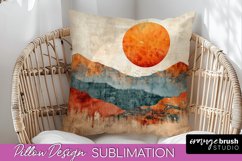 Boho Pillow Cover - Minimalist Landscape Pillow Sublimation Product Image 1
