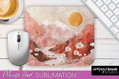Boho Mouse Pad, Minimalist Landscape Mousepad Sublimation Product Image 1