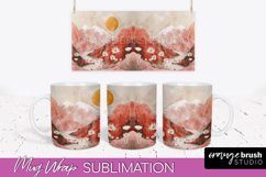 Boho Mug Wrap - Minimalist Landscape Mug Sublimation Design Product Image 1