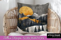 Boho Pillow Cover - Minimalist Landscape Pillow Sublimation Product Image 1