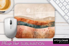 Boho Mouse Pad, Minimalist Landscape Mousepad Sublimation Product Image 1