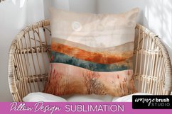 Boho Pillow Cover - Minimalist Landscape Pillow Sublimation Product Image 1