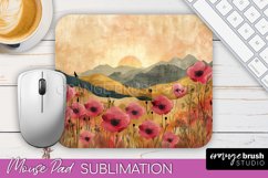 Boho Mouse Pad, Minimalist Landscape Mousepad Sublimation Product Image 1