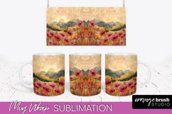 Boho Mug Wrap - Minimalist Landscape Mug Sublimation Design Product Image 1