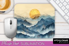 Boho Mouse Pad, Minimalist Landscape Mousepad Sublimation Product Image 1