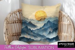 Boho Pillow Cover - Minimalist Landscape Pillow Sublimation Product Image 1