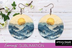 Boho Landscape Round Earring Sublimation, Minimalist Earring Product Image 1