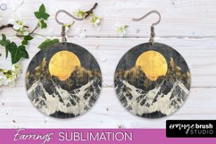 Boho Landscape Round Earring Sublimation, Minimalist Earring Product Image 1