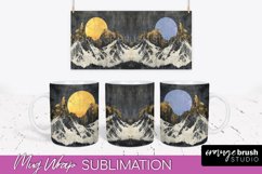 Boho Mug Wrap - Minimalist Landscape Mug Sublimation Design Product Image 1