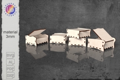 Small svg boxes with hinge lids and scalloped side wall Product Image 1