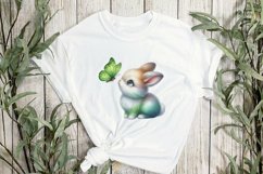 Bunny and Butterfly Sublimation Clipart Product Image 2
