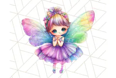 Pastel Fairy Clip Art PNG With Glitter, Rainbow Fairy Png Product Image 5