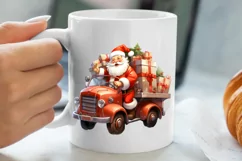 Christmas Truck Sublimation Clipart, Christmas Truck Clipart Product Image 5