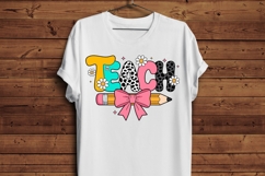 TEACH Sublimation Design | Leopard Print Teacher PNG | Retro Product Image 4