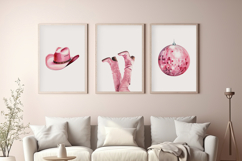 Pink Cowgirl Boots Set of 3 Prints Product Image 5