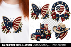 Patriotic Crochet Americana Sublimation PNG Product Image 1