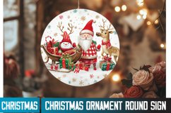 Christmas Ornament Sign,Christmas Round Sign Sublimation PNG Product Image 1