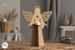 Christmas Angel Candle Stand SVG Bundle | Glowforge | Laser Product Image 5