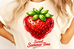 Boho Strawberry Coquette PNG, Summer Strawberry PNG Product Image 2