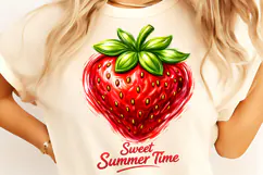 Boho Strawberry Coquette PNG, Summer Strawberry PNG Product Image 2