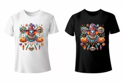 Watercolor Halloween CreepyClown. PNG sublimation Product Image 3