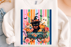 Witch Cat Ghost Wagon Halloween PNG Product Image 1