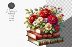 Books Sublimation Png, Book Clipart, Flowers Product Image 1