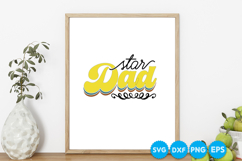 Star Dad quotes Father's day retro SVG Design Product Image 6