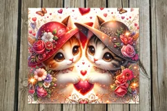 Valentine animals | 4 cat Skinny tumbler designs Product Image 5