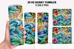 Flowers Skinny Tumbler 20oz Wrap Design, Summer Tumble PNG Product Image 1