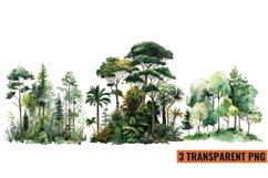 Watercolor Forest Tree Clipart , PNG Product Image 1