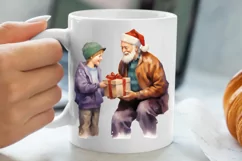 Christmas Purple Santa Claus Sublimation, Christmas PNG Product Image 5