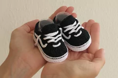 Fashion baby sneakers crochet pattern 4 sizes PDF download Product Image 4
