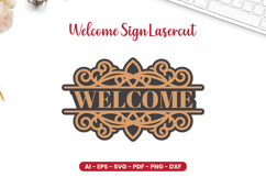 Welcome Sign Lasercut - Door Hanger Lasercut Product Image 1