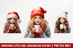 Christmas Little Girl Clipart Sublimation Product Image 1