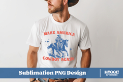 Make America Cowboy Again Horse 4th of July USA Eagle PNG DT Product Image 2