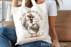 Just Here For The Lasso PNG - Cute Cowboy Goose Sublimation Product Image 4