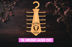 Tie Holder Laser Cut SVG, Hanging Tie Rack Template Lasercut Product Image 1