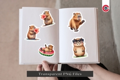 Whimsical Tropical Capybara Clipart Bundle PNG Product Image 5