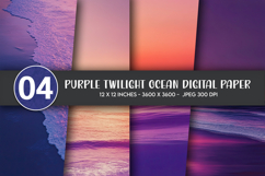 Purple Twilight Ocean Digital Paper Product Image 1