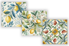 Italian Vibes Watercolor Seamless Pattern, Mediterranean Product Image 5