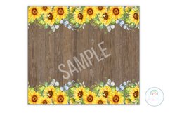 Rustic Sunflower Tumbler Wrap Tumbler Sublimation Design PNG Product Image 3